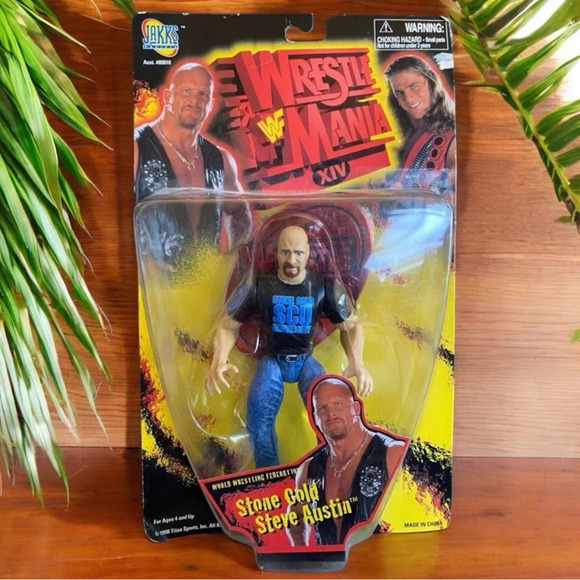 VINTAGE 1998 WWF WrestleMania XIV Stone Cold Steve Austin Wrestling Figure - Picture 1 of 4
